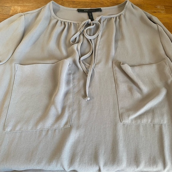 BCBG Maxazria Darell Opal Gray Tunic Long Sleeve Dress Size Medium - Picture 6 of 9